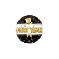 Palloncino Happy New Year Brindisi standard shape 18" (45cm) in mylar, 1pz.