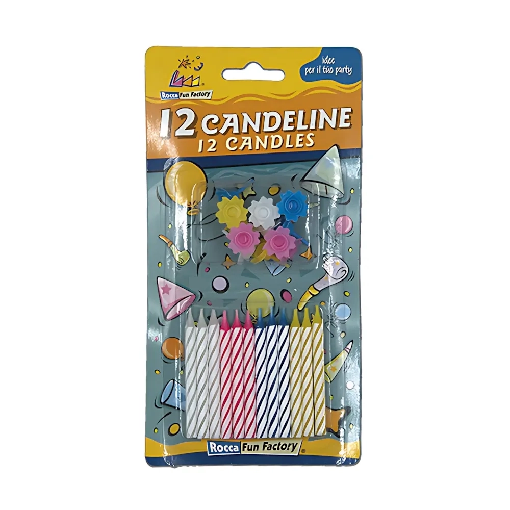 Candeline colori assortiti, 12pz.