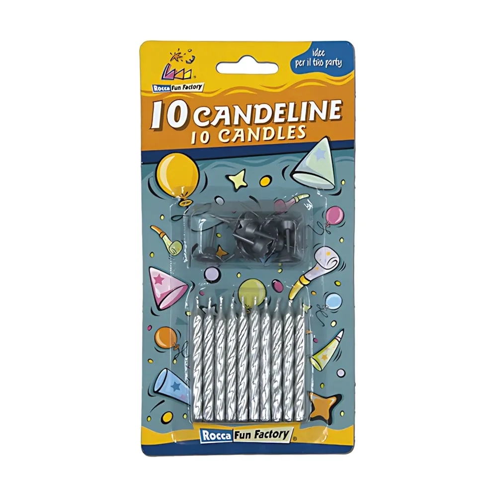 Candeline Argento, 10pz.