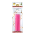 Candeline Ministelo sottili colore rosa, 12pz.