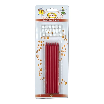 Candeline Ministelo sottili colore Rosso, 12pz.
