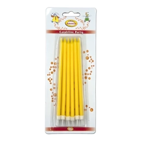 Candeline Ministelo sottili colore gialla, 12pz.