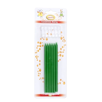 Candeline Ministelo sottili colore verde, 12pz.