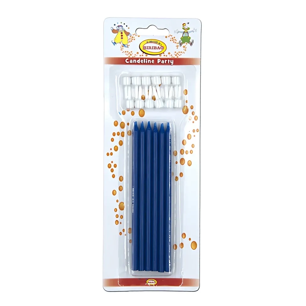 Candeline Ministelo sottili colore Blu, 12pz.