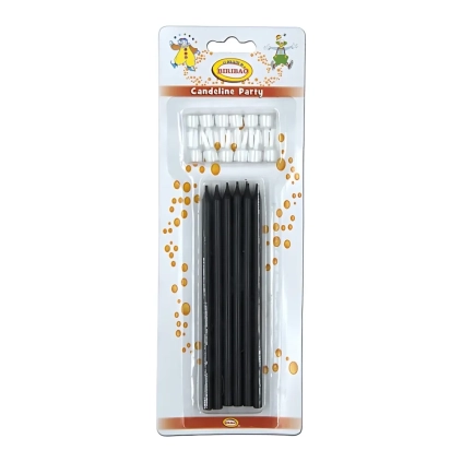 Candeline Ministelo sottili colore nera, 12pz.