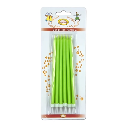 Candeline Ministelo sottili colore verde lime, 12pz.