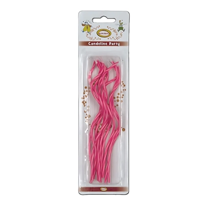 Candeline a forma di Spirale rosa, 10pz.