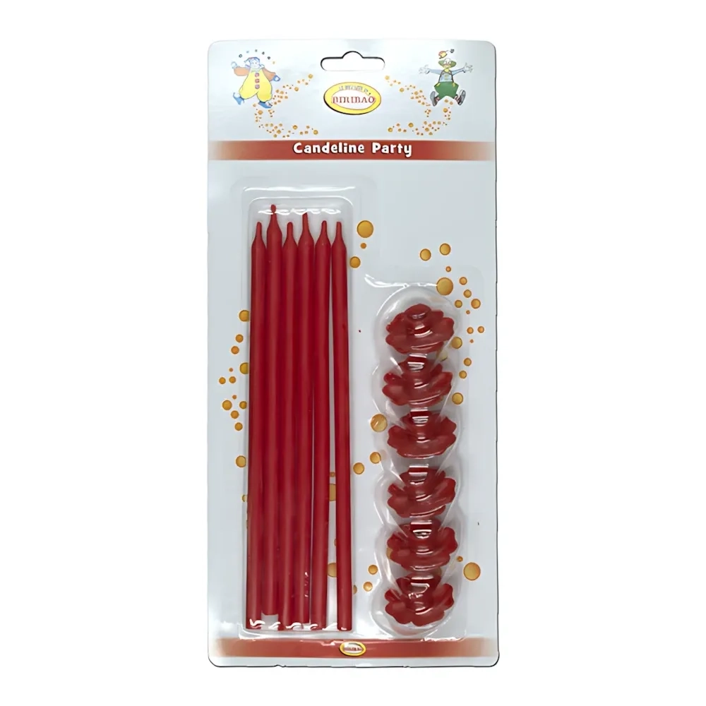 Candeline Stelo 18 cm Rosso, 6pz.