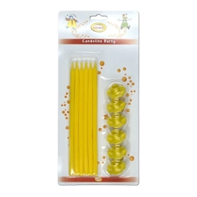 Candeline Stelo 18 cm gialla, 6pz.
