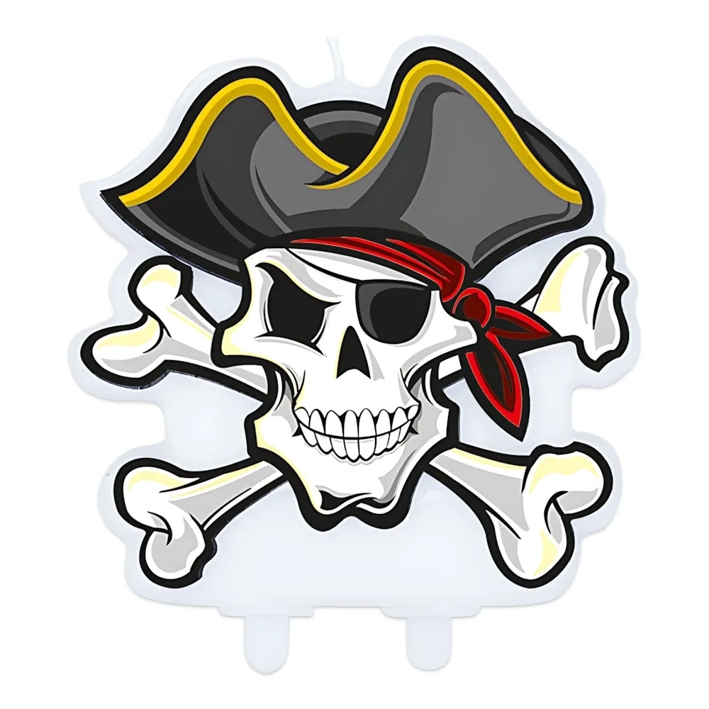 Candelina Pirati, teschio 11x12cm, 1pz.