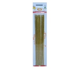 Candeline stelo gigante glitter oro 23cm, 6pz.