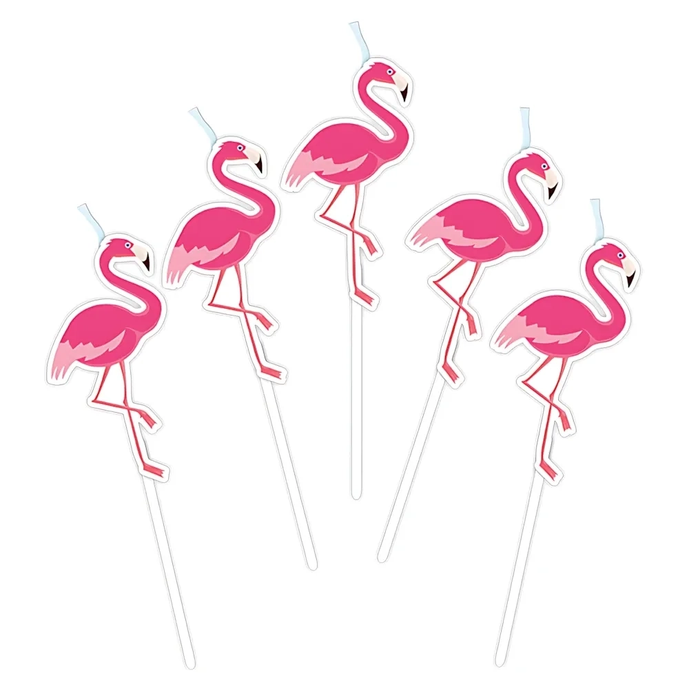 Candeline Flamingo, fenicottero con asta 8cm, 5pz.