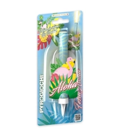 Candela fontana pirotecnica Festa Aloha con fenicottero rosa, categoria F1, 1pz.
