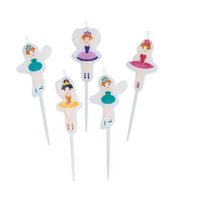 Candeline I Love Ballet con ballerine 8cm, 5pz.