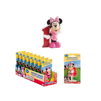 Candelina 3D Minnie numero 1, 1pz.