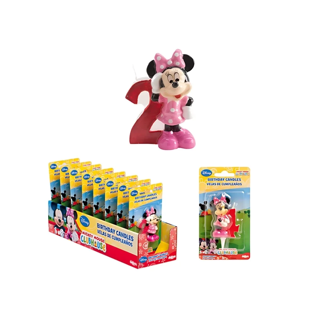 Candelina 3D Minnie numero 2, 1pz.