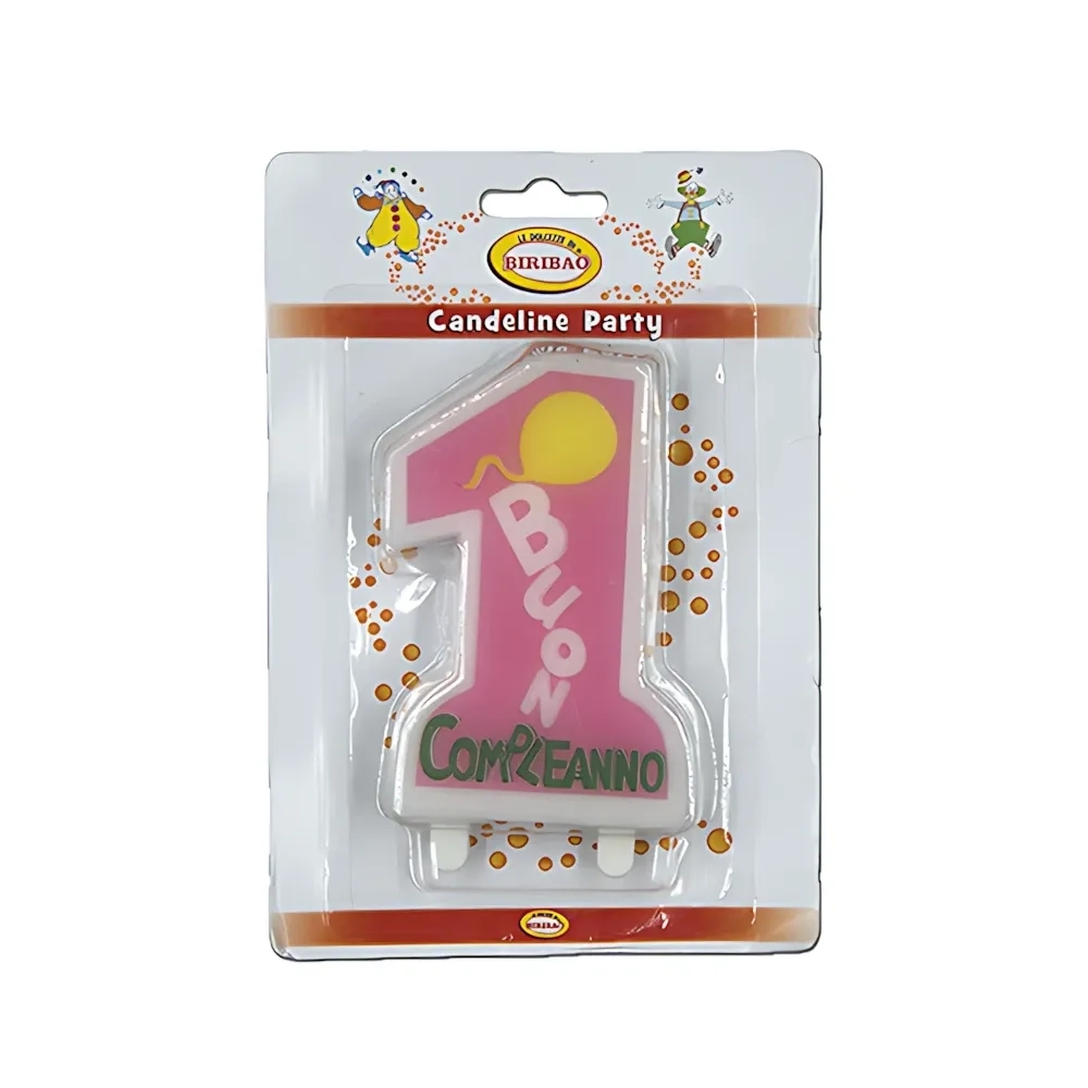 Candelina Maxi 1° Compleanno rosa, 1pz.