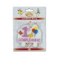 Candelina 1° Compleanno rosa, 1pz.