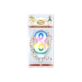 Candelina Multicolore Happy Birthday numero 8, 1pz.