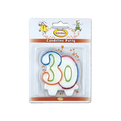 Candelina 30 anni Multicolore, 1pz.
