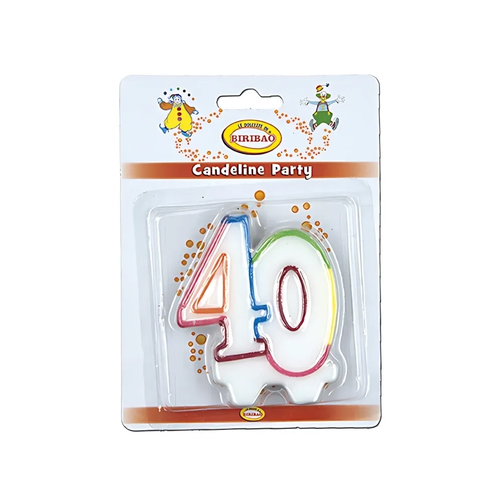 Candelina 40 anni Multicolore, 1pz.