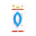 Candelina numero 0 celeste glitter grande, 1pz.
