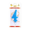 Candelina numero 4 celeste glitter grande, 1pz.