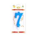 Candelina numero 7 celeste glitter grande, 1pz.