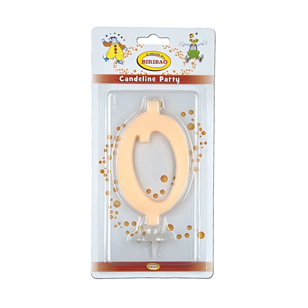 Candelina numero 0 avorio glitter grande, 1pz.