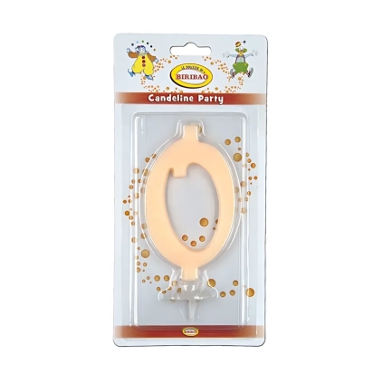 Candelina numero 0 avorio glitter grande, 1pz.