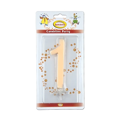 Candelina numero 1 avorio glitter grande, 1pz.