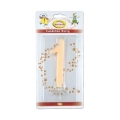 Candelina numero 1 avorio glitter grande, 1pz.