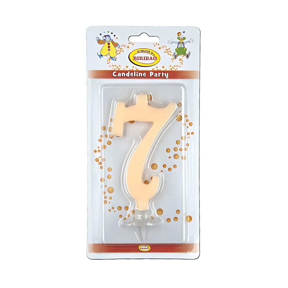 Candelina numero 7 avorio glitter grande, 1pz.