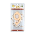 Candelina numero 9 avorio glitter grande, 1pz.