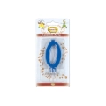 Candelina mini numero 0 Blu, 1pz.