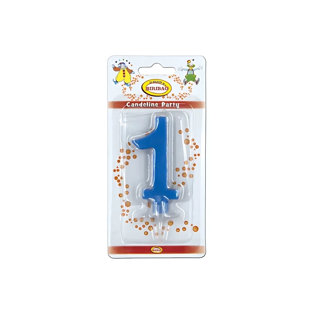 Candelina mini numero 1 Blu, 1pz.