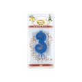 Candelina mini numero 3 Blu, 1pz.
