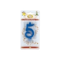 Candelina mini numero 5 Blu, 1pz.