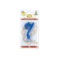 Candelina mini numero 7 Blu, 1pz.