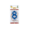 Candelina mini numero 8 Blu, 1pz.