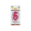 Candelina mini numero 5 fucsia, 1pz.