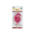Candelina mini numero 6 fucsia, 1pz.