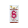 Candelina mini numero 8 fucsia, 1pz.