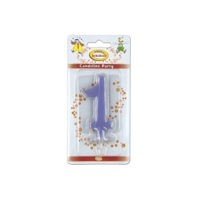 Candelina mini numero 1 glicine, 1pz.