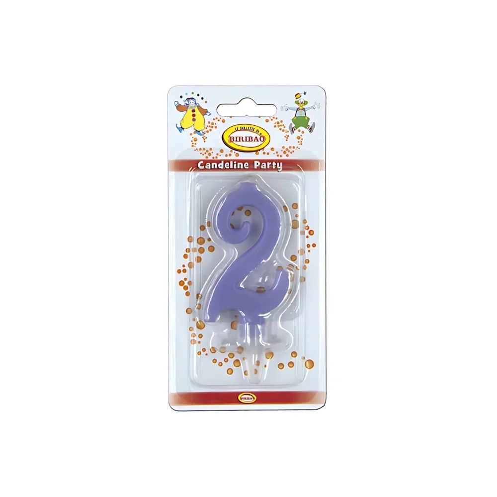 Candelina mini numero 2 glicine, 1pz.