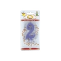 Candelina mini numero 2 glicine, 1pz.