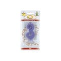 Candelina mini numero 3 glicine, 1pz.