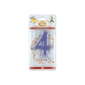 Candelina mini numero 4 glicine, 1pz.
