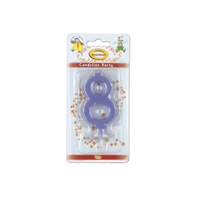 Candelina mini numero 8 glicine, 1pz.