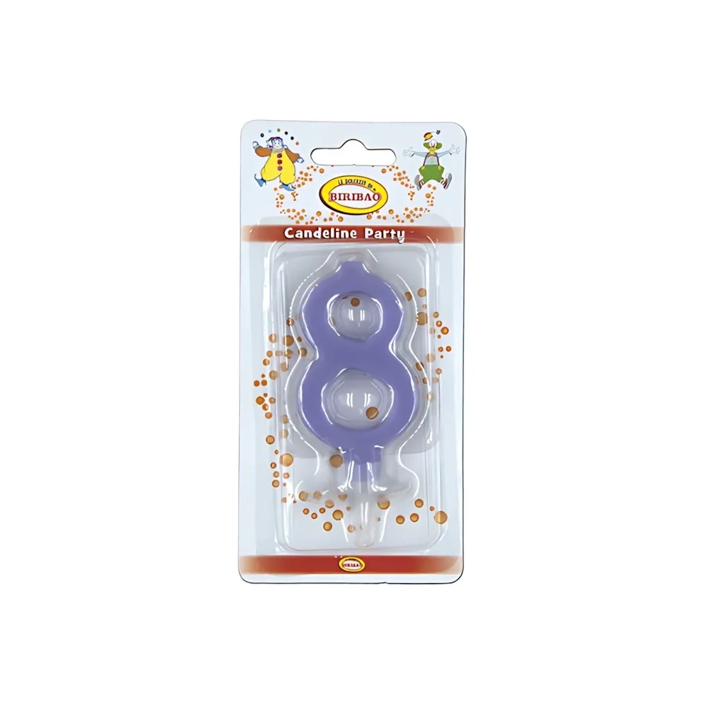 Candelina mini numero 8 glicine, 1pz.